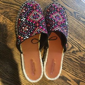 Embroidered Espadrille Mules